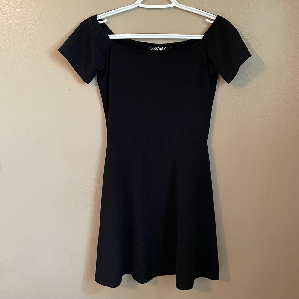 Black Off the Shoulder Mini Dress